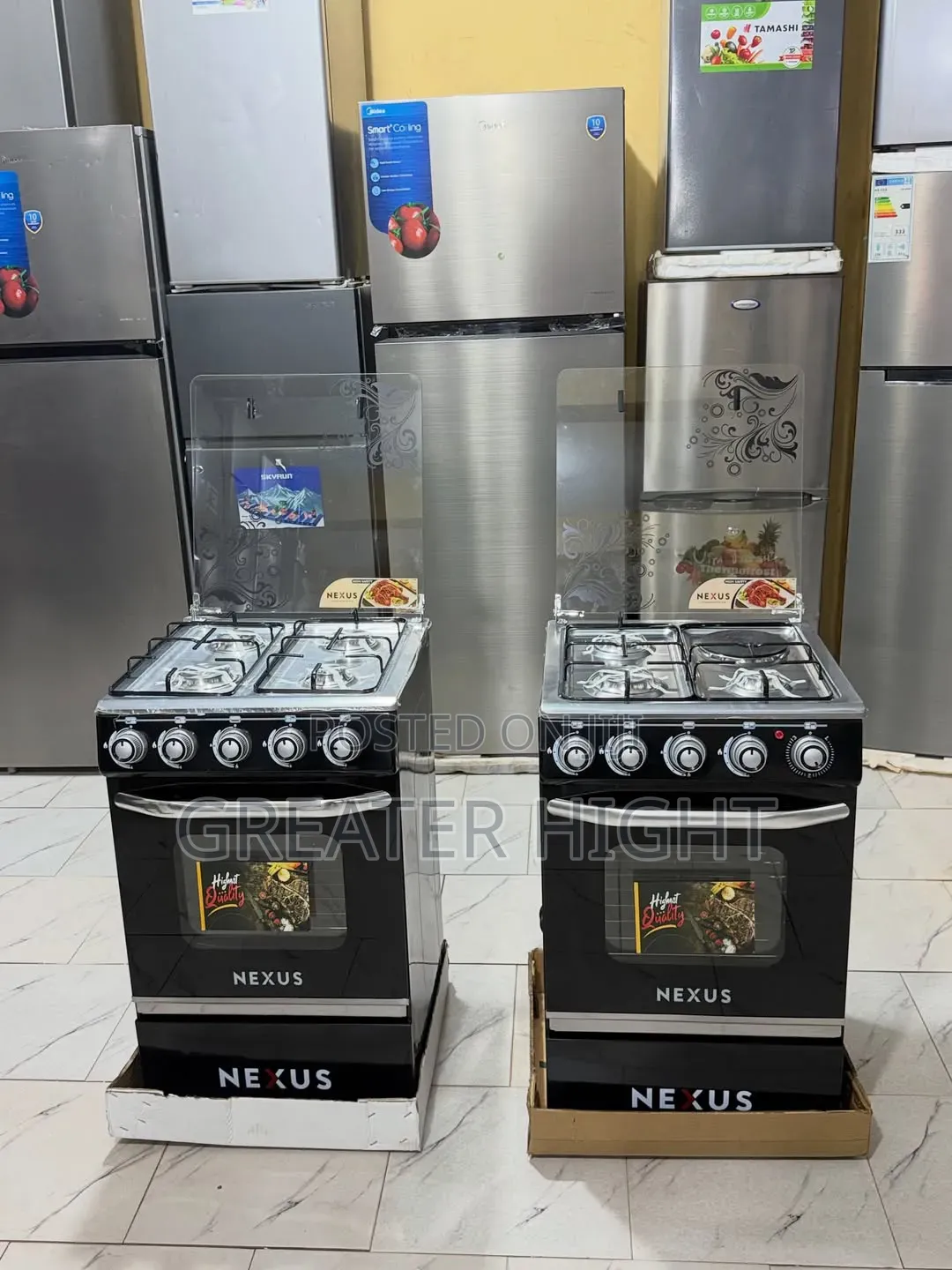 Nexus Standing Gas Cooker
Size: 50BY50
3 Burner 1 Electric