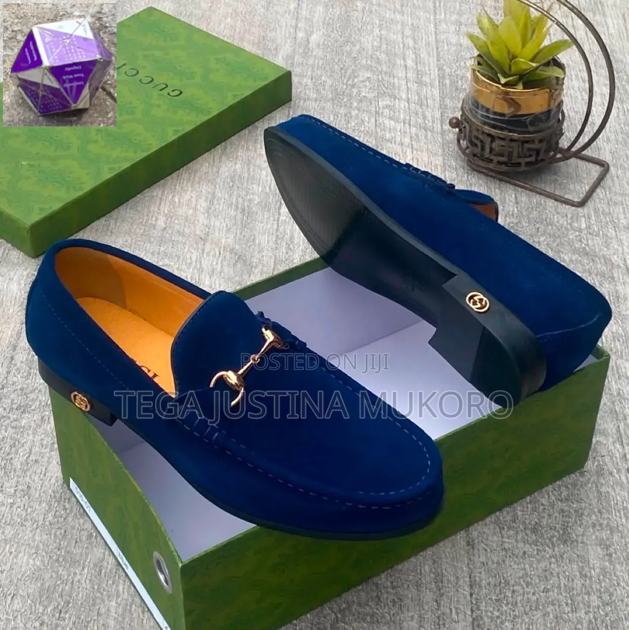 Luxury Gucci Men's Suede Flat Shoes