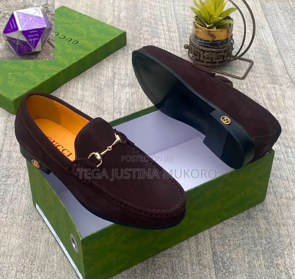 Luxury Gucci Men's Suede Flat Shoes