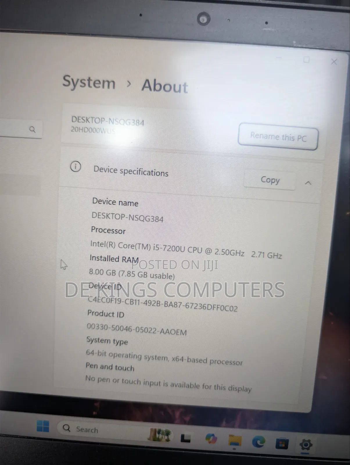 Laptop Lenovo ThinkPad T470 8GB Intel Core i5 SSD 256GB