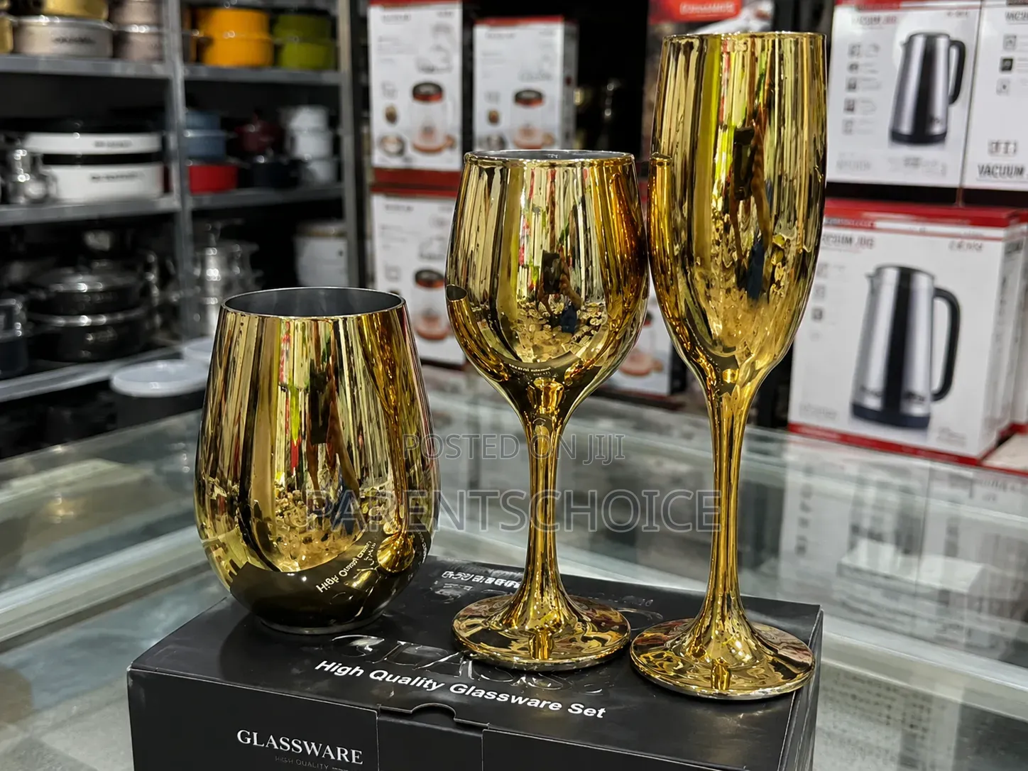 6-Piece Gold Glass Cups
