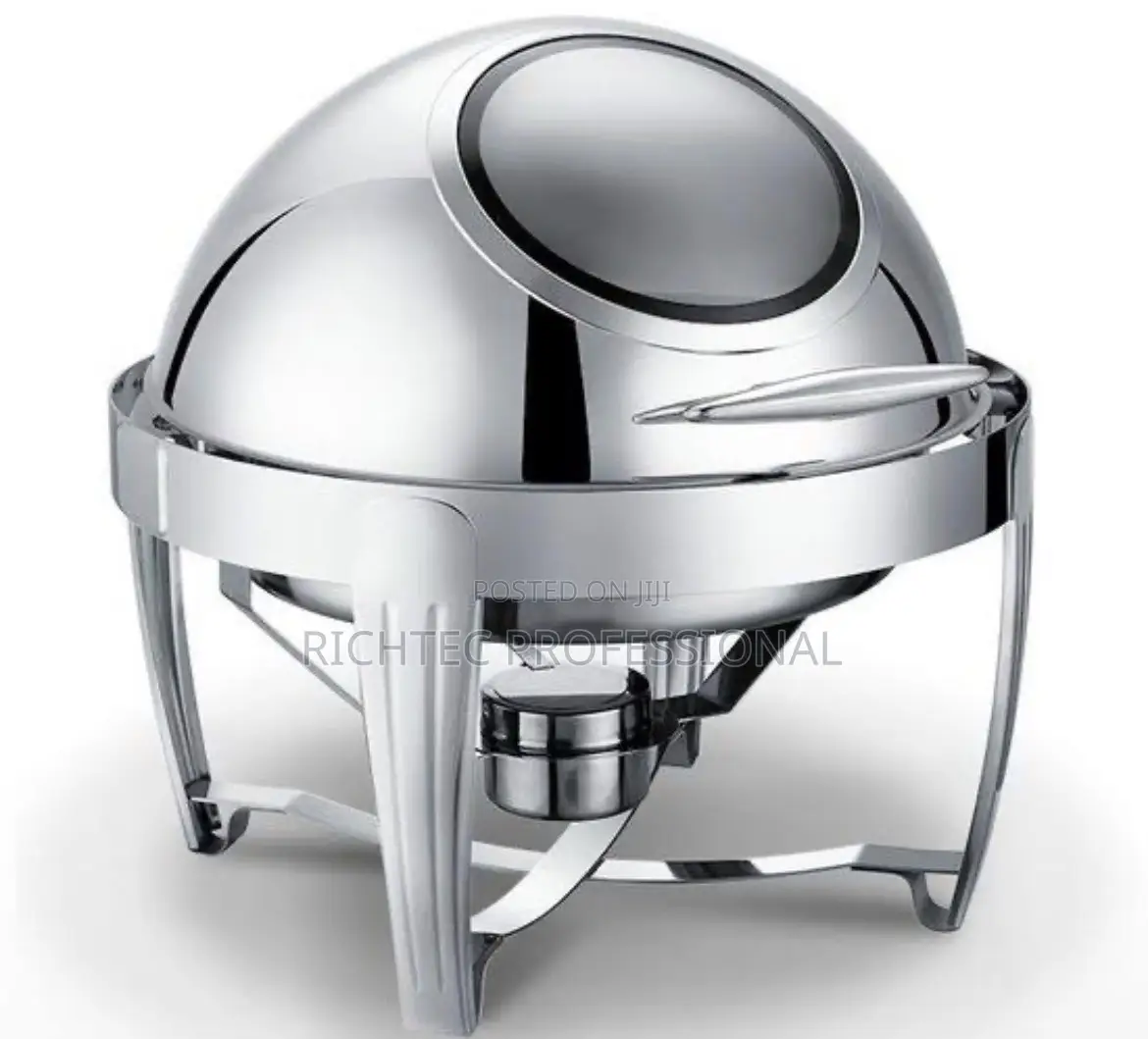 High Quality Round Glass-Window Roll-Top Stainless Steel Chafing Dish