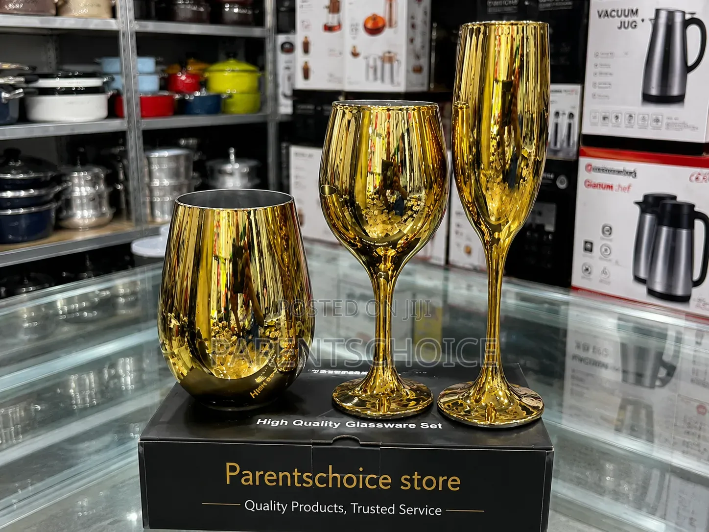 6-Piece Gold Glass Cups