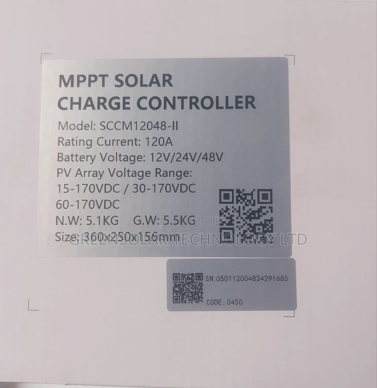120A Felicity MPPT Charge Controller SCCM12048