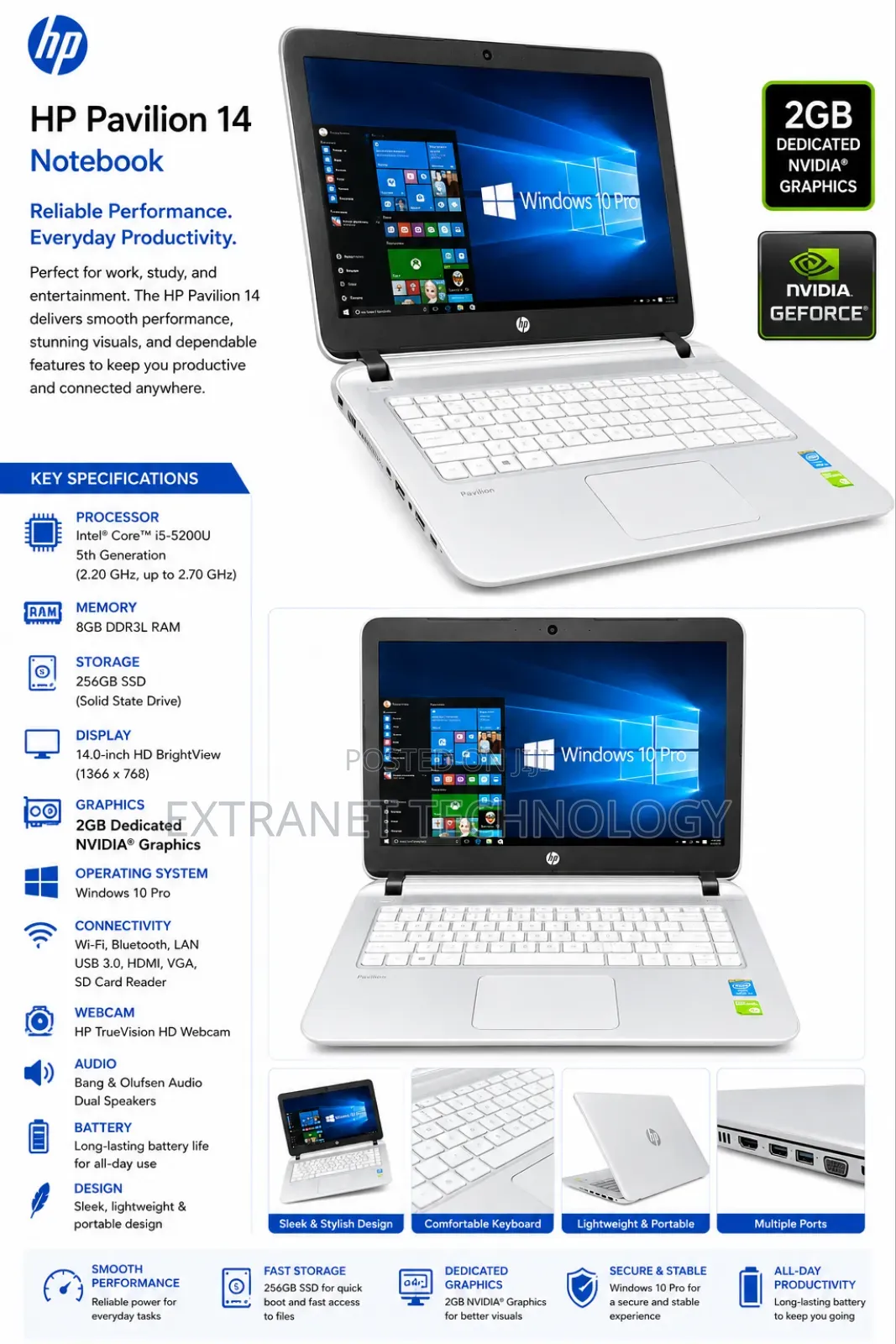 Laptop HP Pavilion 14 8GB Intel Core i5 SSD 256GB