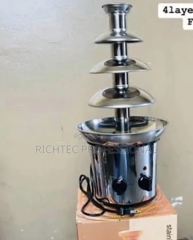 High Quality 4Tier Stainless Steel Commercial ChocolateFondue Fountain