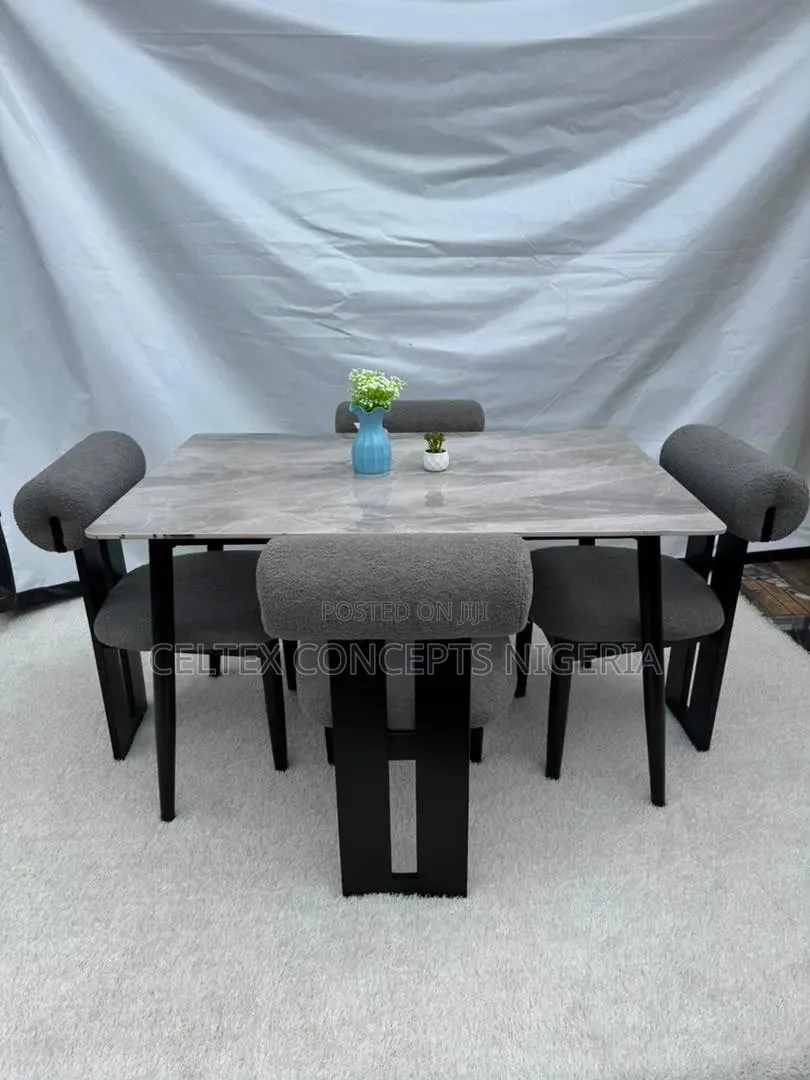 4 Seater Rectangular Marble Top Dining