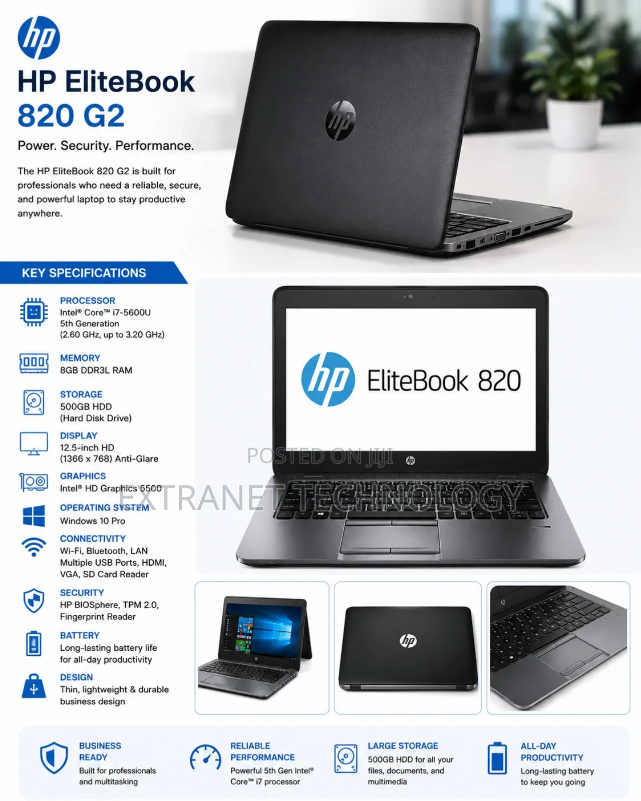 Laptop HP EliteBook 820 G2 8GB Intel Core i7 HDD 500GB