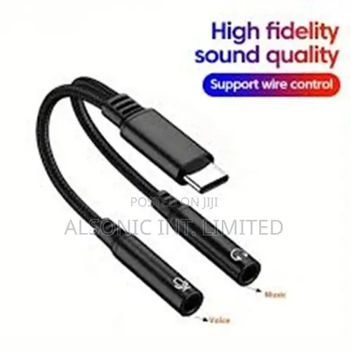 2 in 1 USB C to 3.5mm Headphone Audio and Charger Adapter