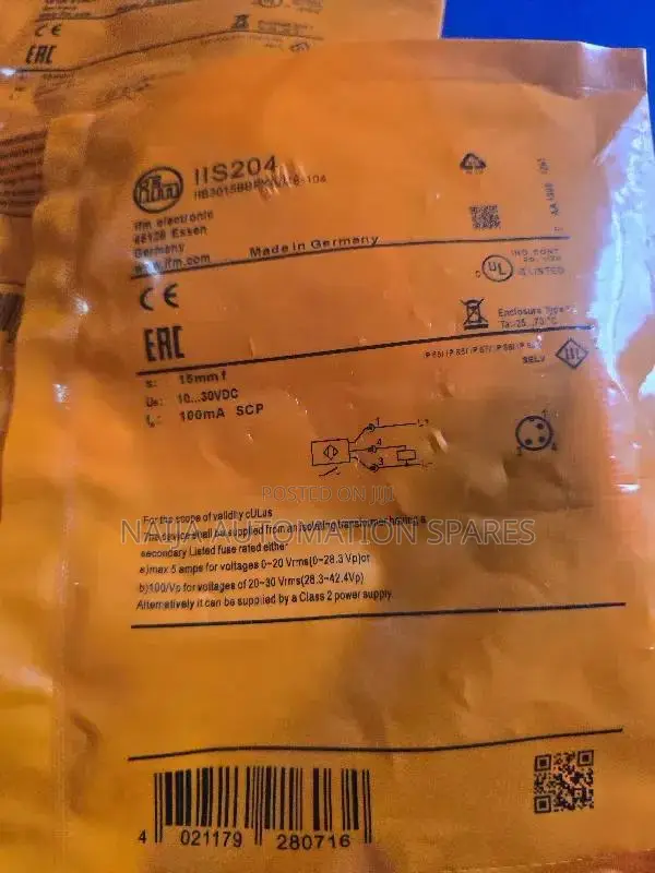 IFM | Efector Inductive Sensor M30 | Iis204 | Iib3015bbpkg/Us-104