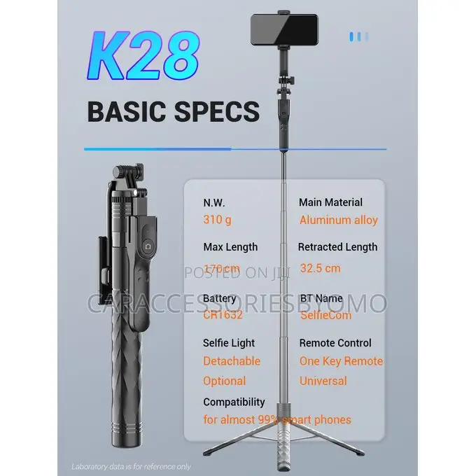 K28P Portable Selfie Tripod Stand