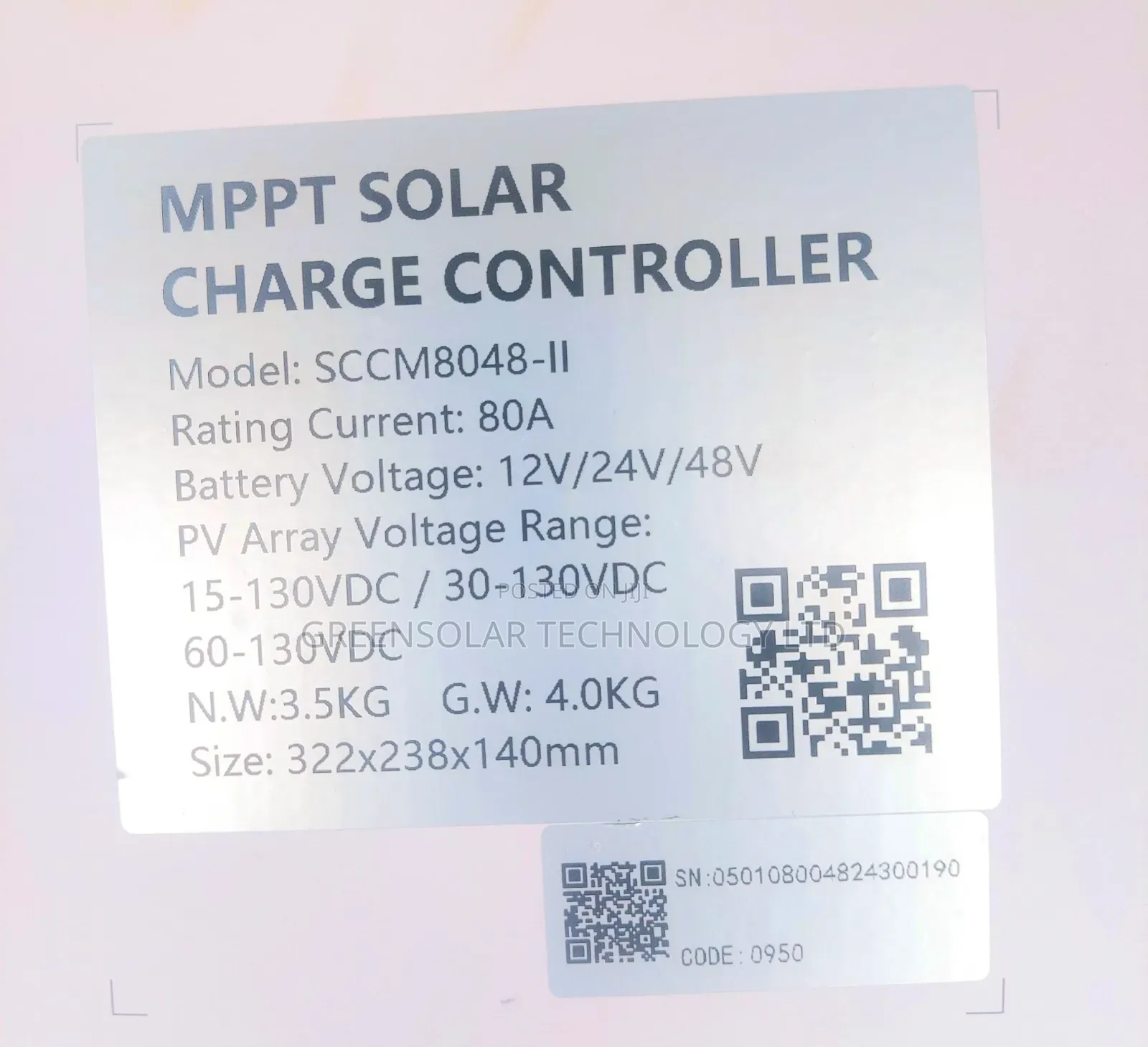 80Amps Felicity MPPT Charge Controller SCCM8048