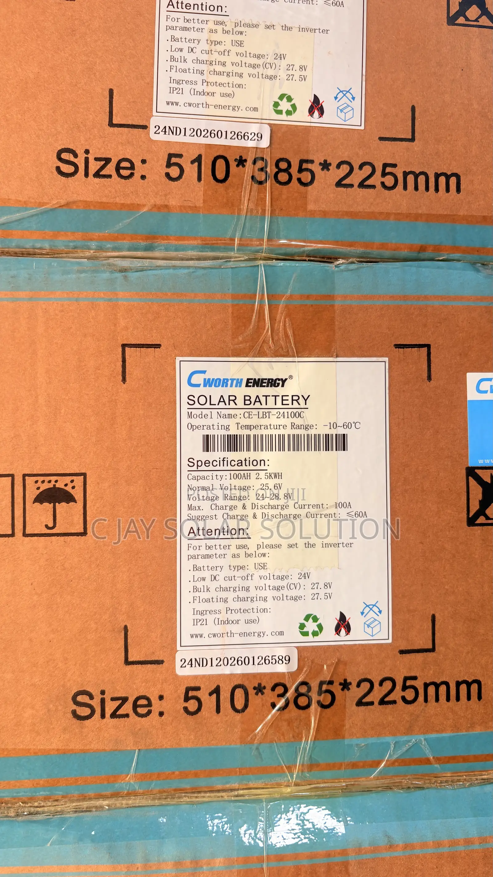BRAND NEW Cworth Litium Battery 2.5kw 24volts