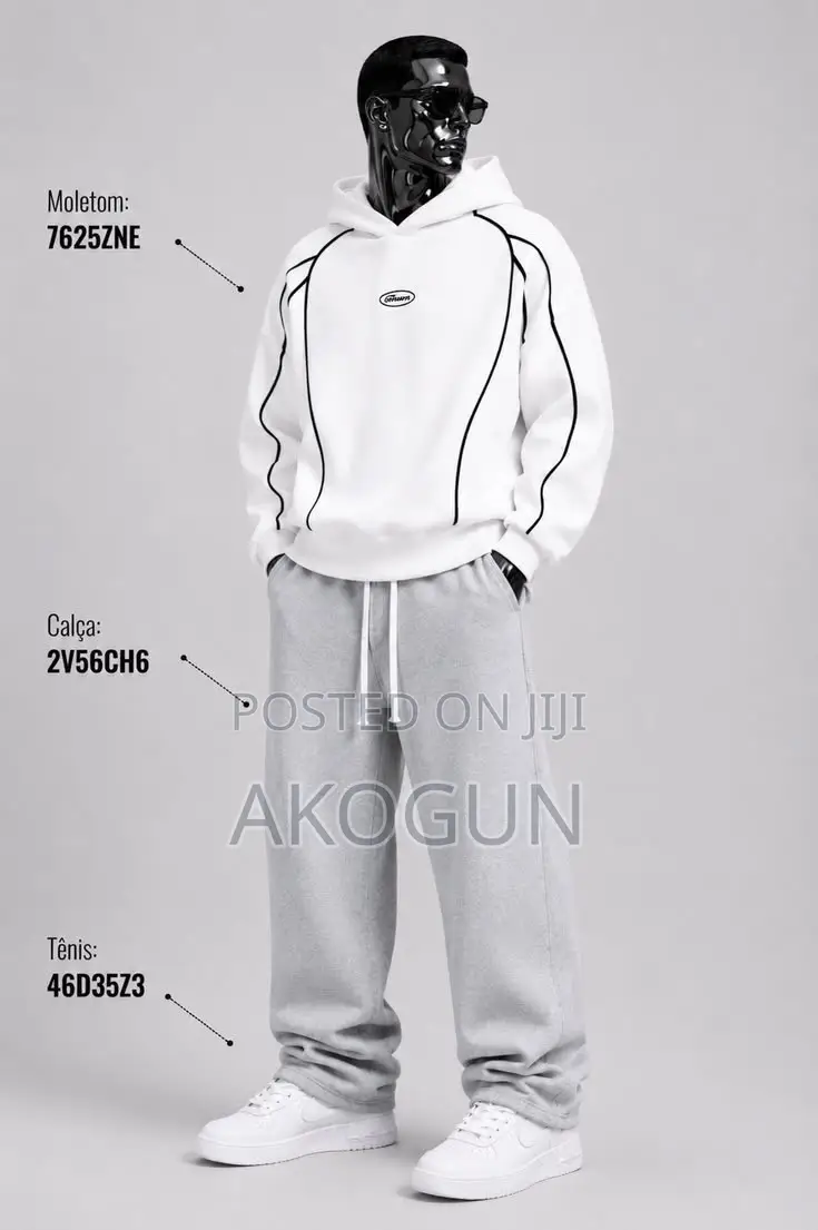 Stylish Black White Men’s Tracksuit – Hoodie Joggers