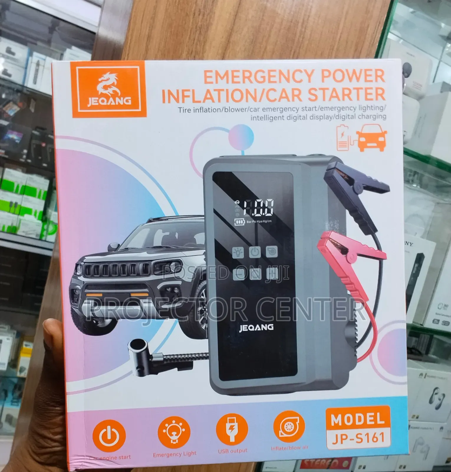 Jeqang 4 in 1 Emergency Power Inflation/Car Starter - JP-S161