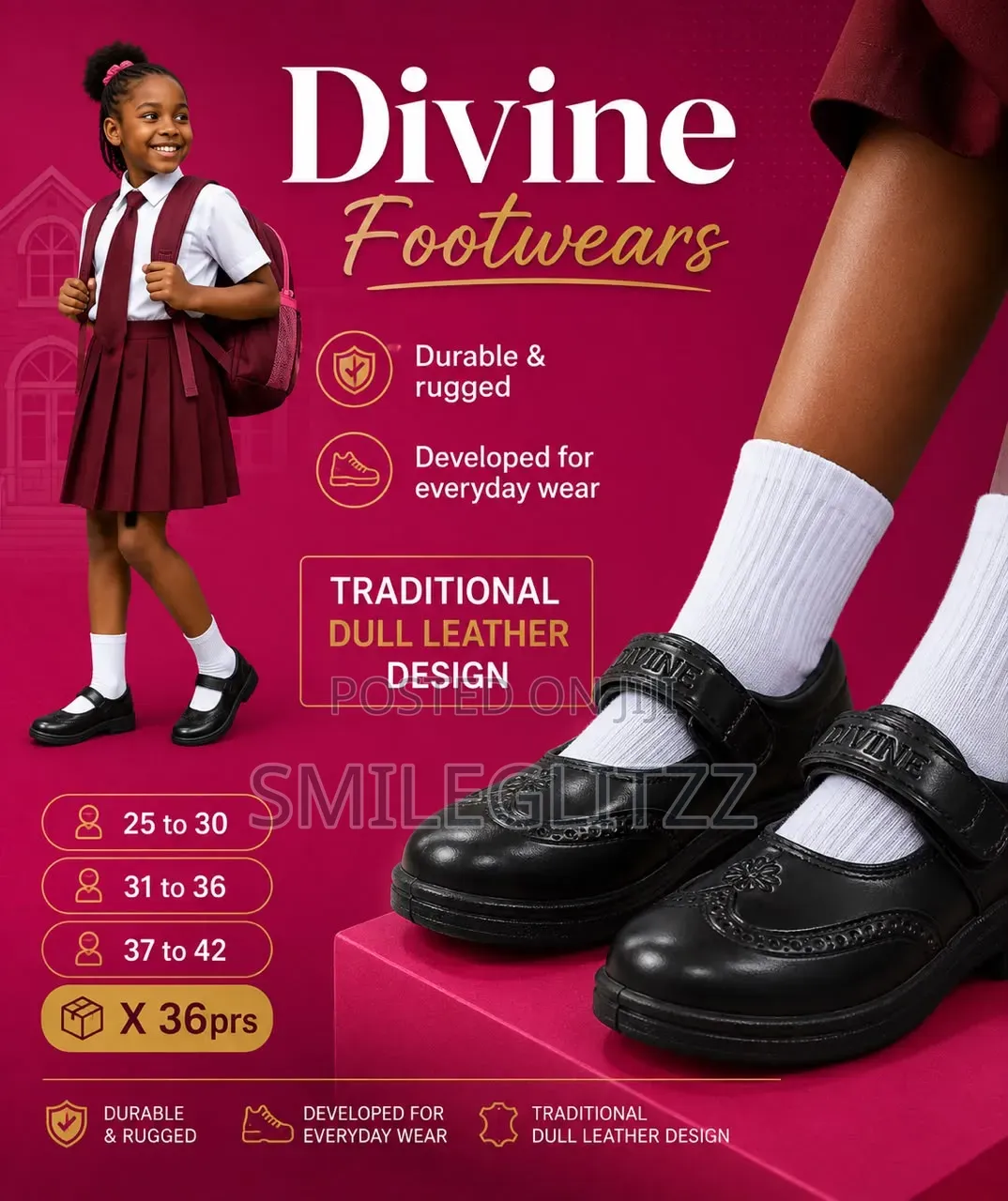 Boys and Girls School Shoes(6 Pieces Minimum Buy