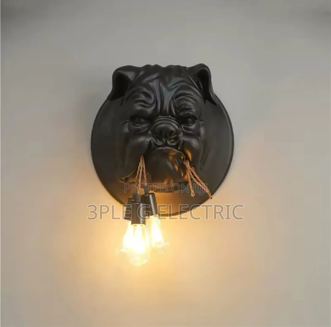 Angry Face Bull Dog Wall Light