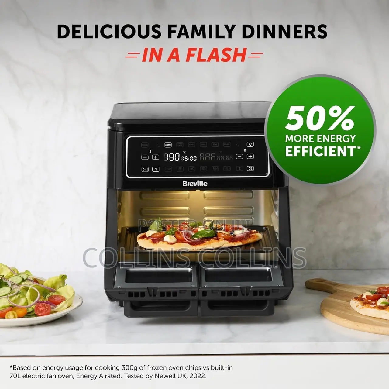 Breville Halo Flexi Air Fryer | Digital Dual Air Fryer Oven | 11L: