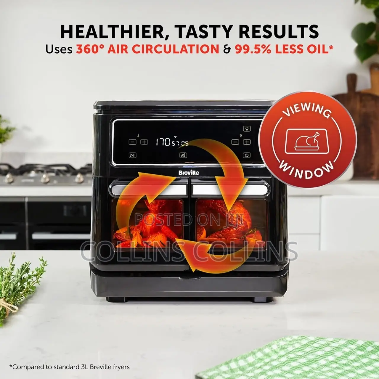Breville Halo Flexi Air Fryer | Digital Dual Air Fryer Oven | 11L: