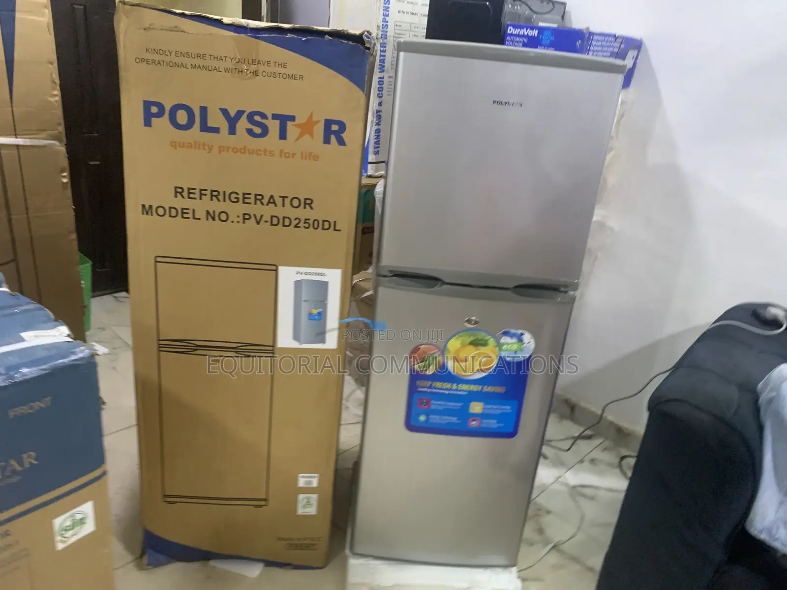 Polystar 250L Family Size Double Door Refrigerator