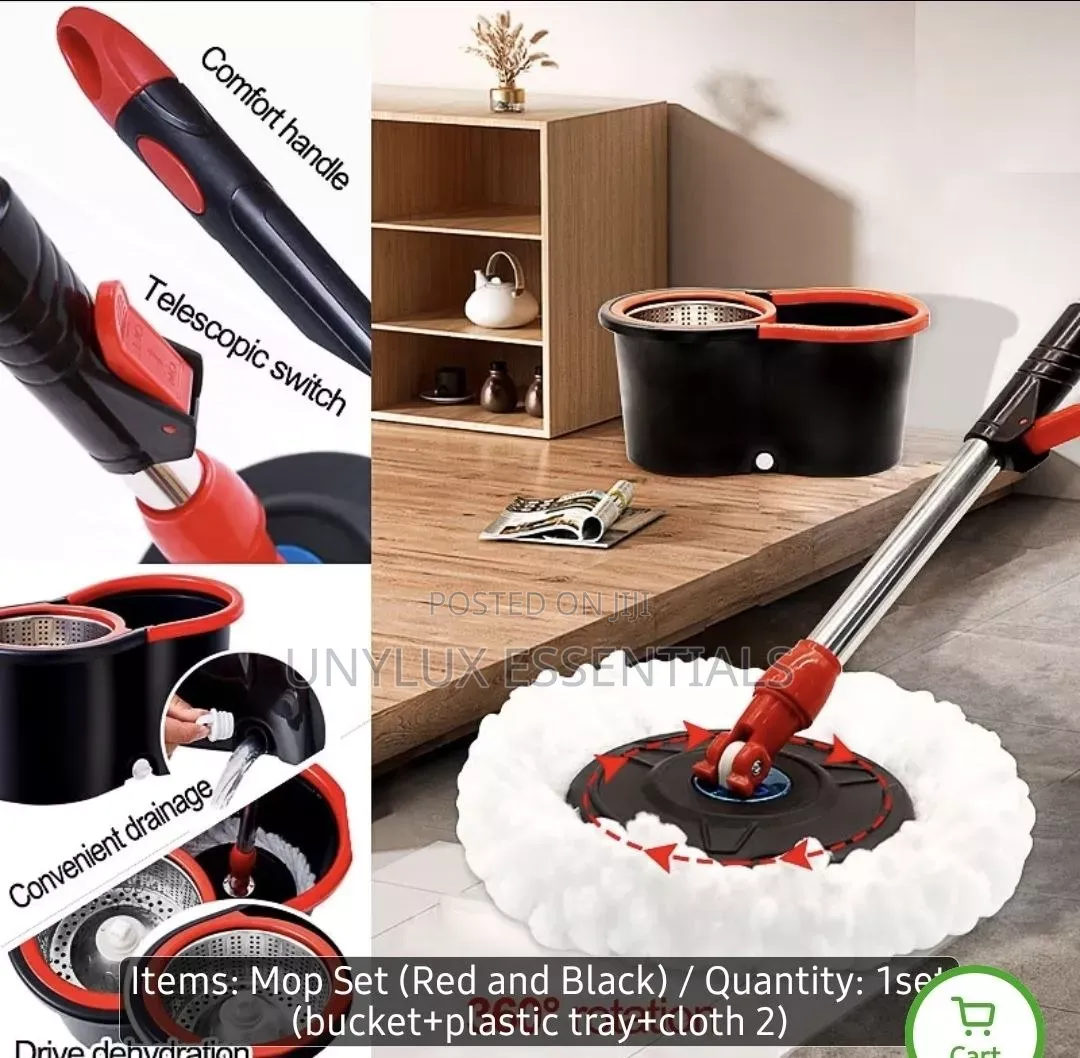 Black 360 Rotating Spin Mop