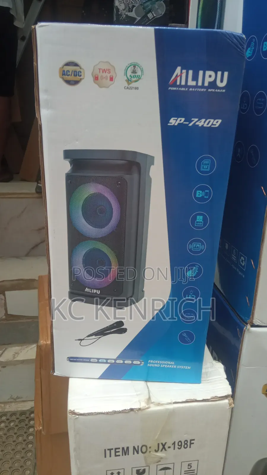 Allipu 8 Inch PA System, Rechargeable, 1 Wire Mic ((SP 7409)