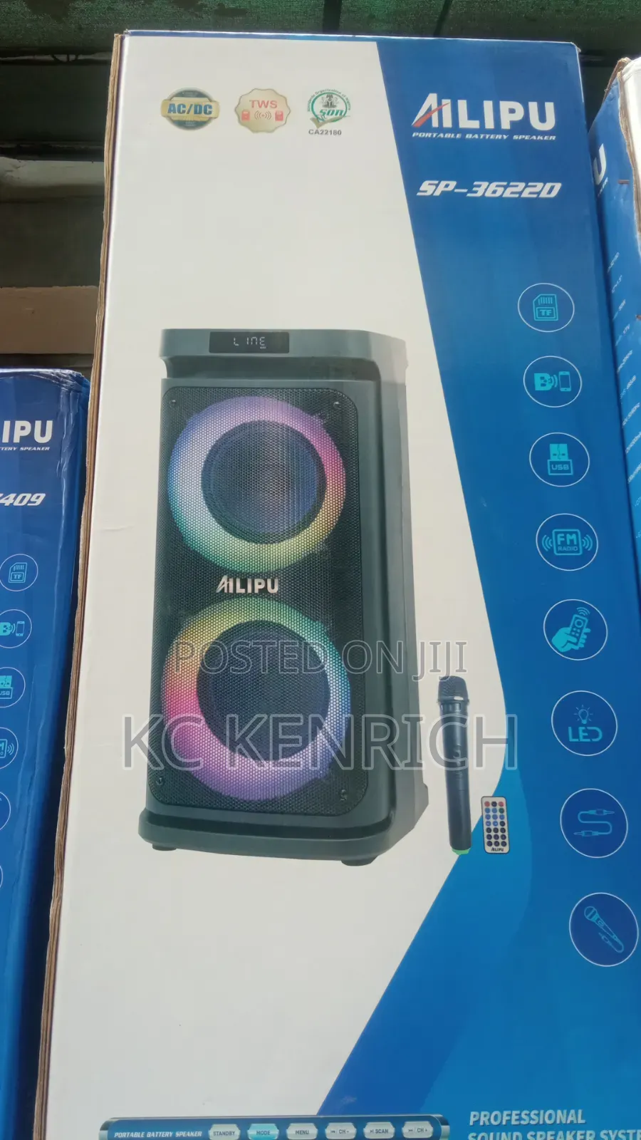 Alippu Big 8 Inch PA System, Rechargeable, (SP 3622D), 1 Mic Wireless