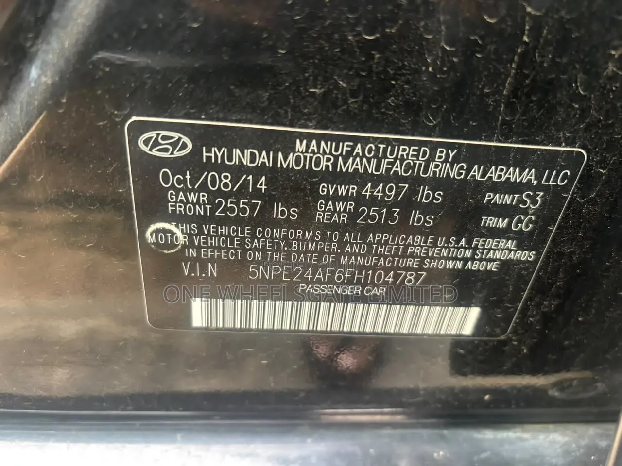 Hyundai Sonata 2015 Black