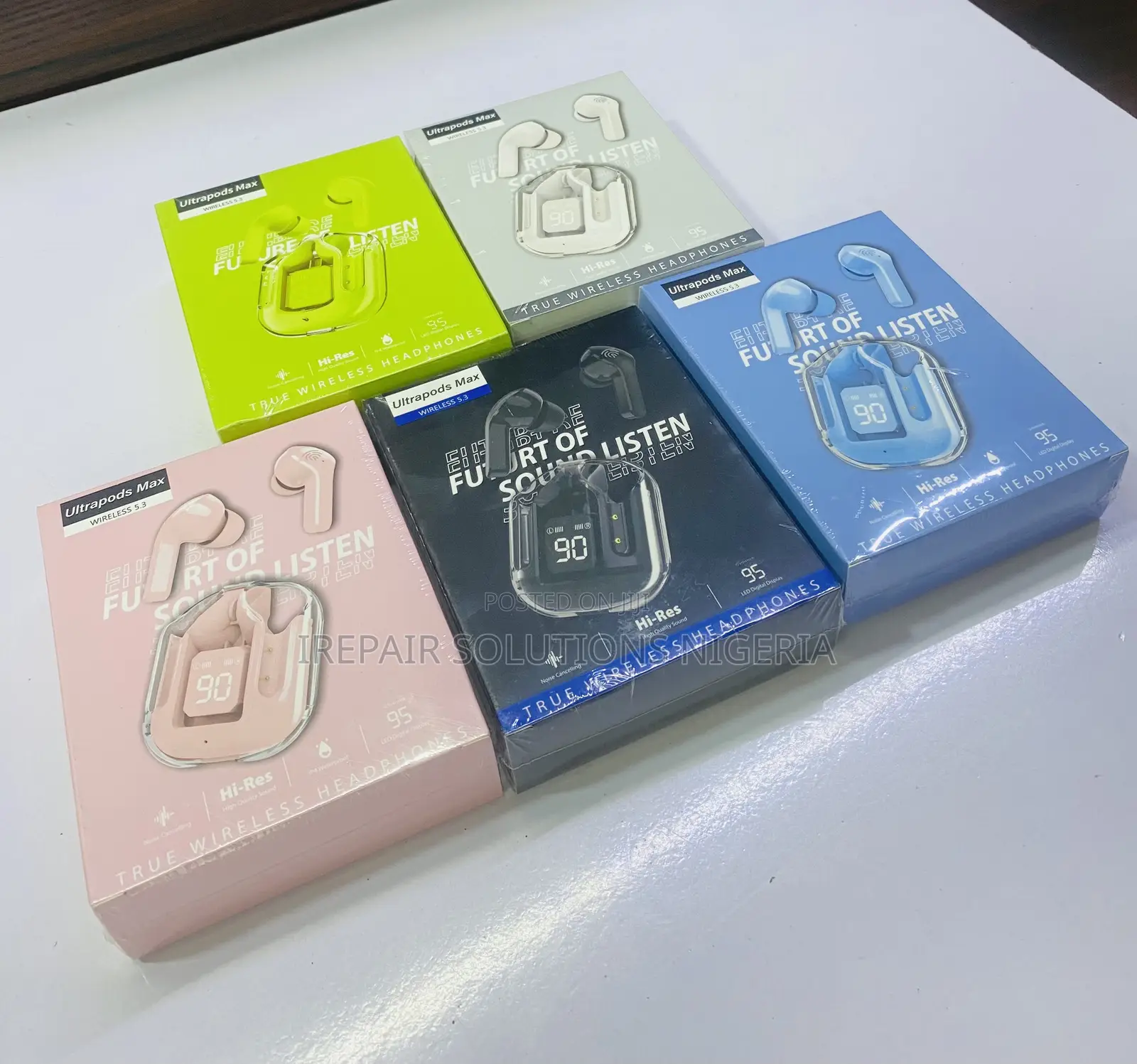 Ultrapods Max Wireless 5.3 Bluetooth Earbuds – Transparent Case