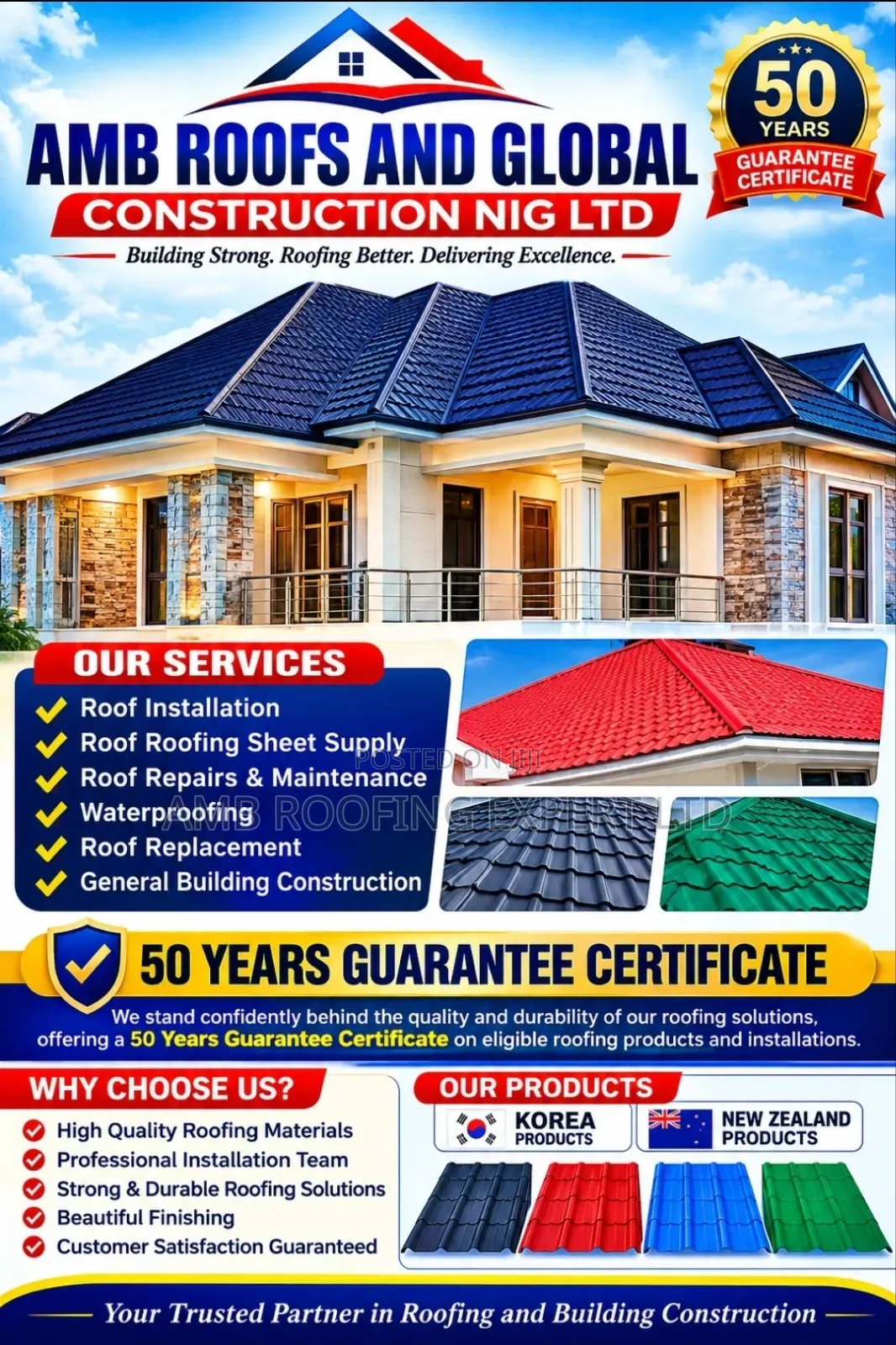 Amb Roofs and Global Construction Nig LTD ....