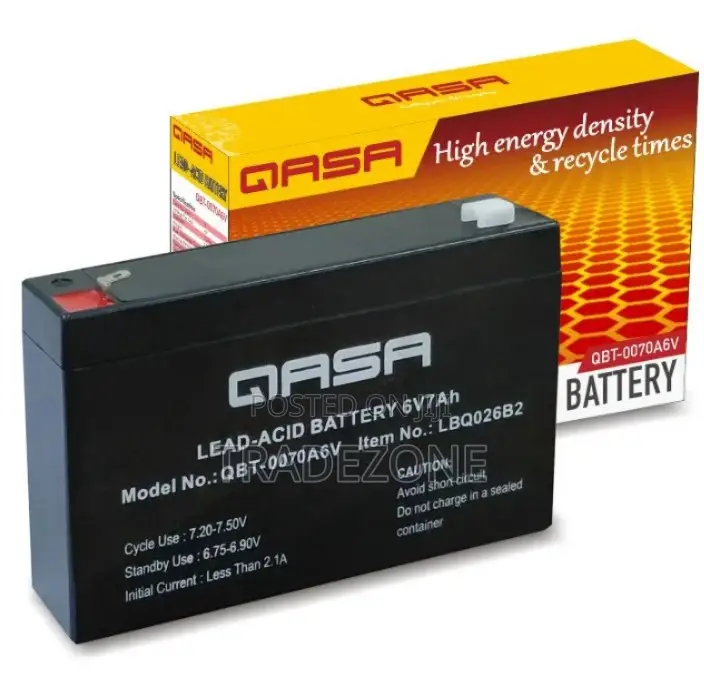 Qasa 6V 7Ah Rechargeable Fan Replacement Battery QBT-0070A6V