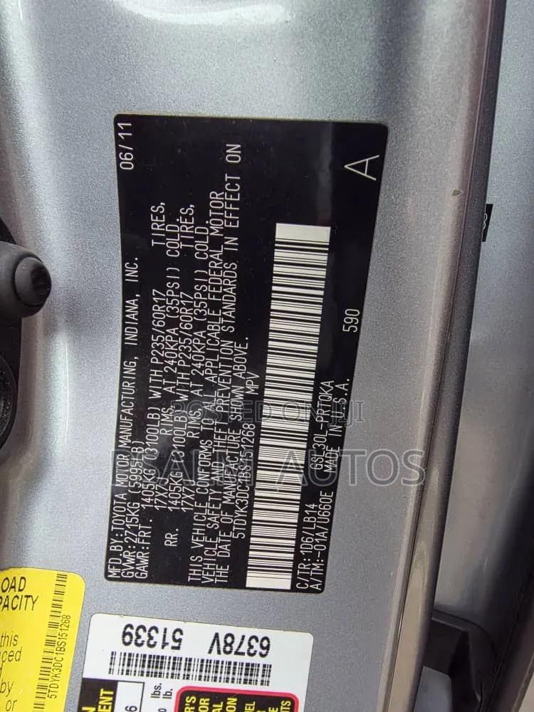 Toyota Sienna XLE 7 Passenger 2011 Gray