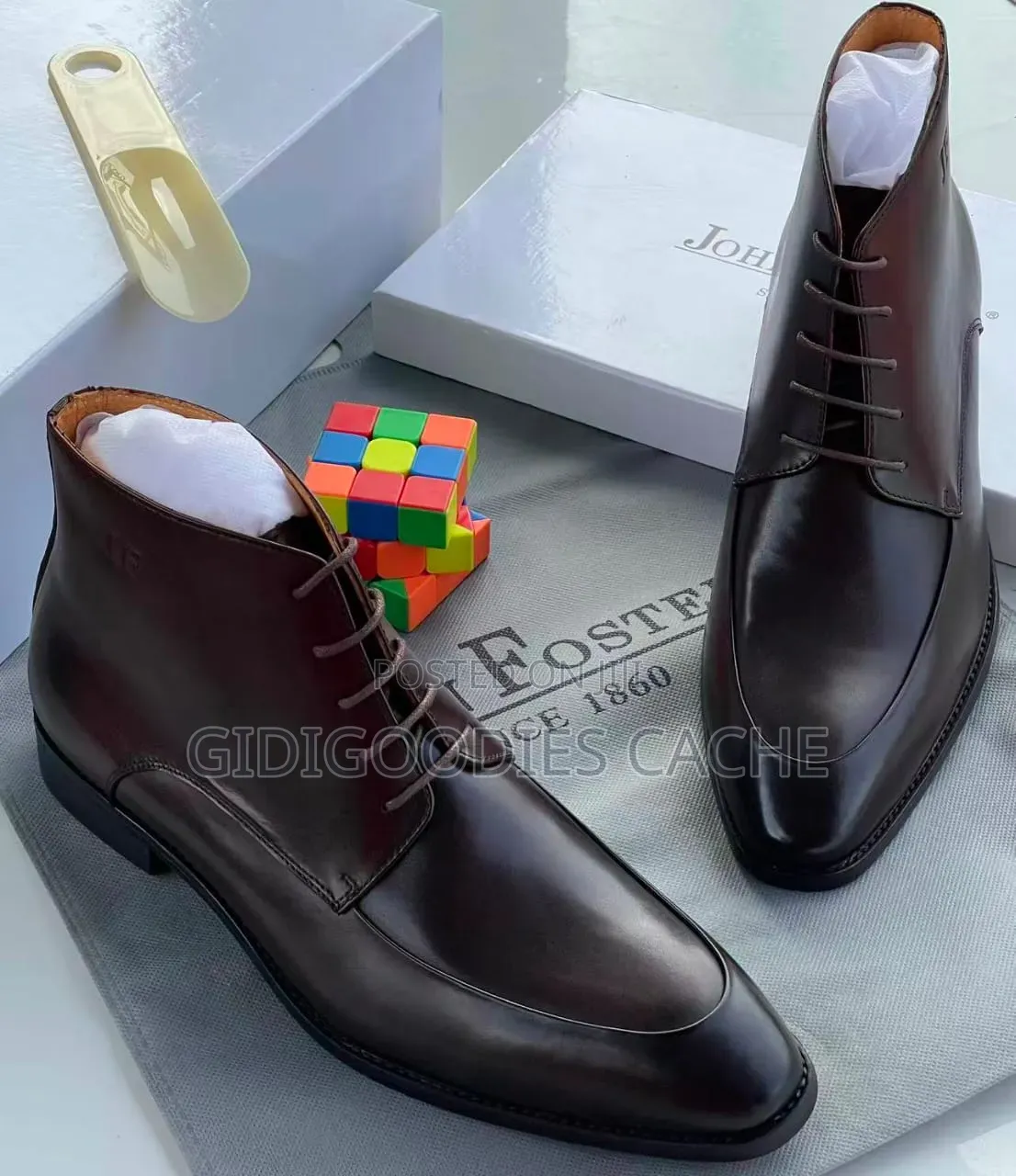 John Foster Formal Ankle Shoes Black/Brown Size 40-46