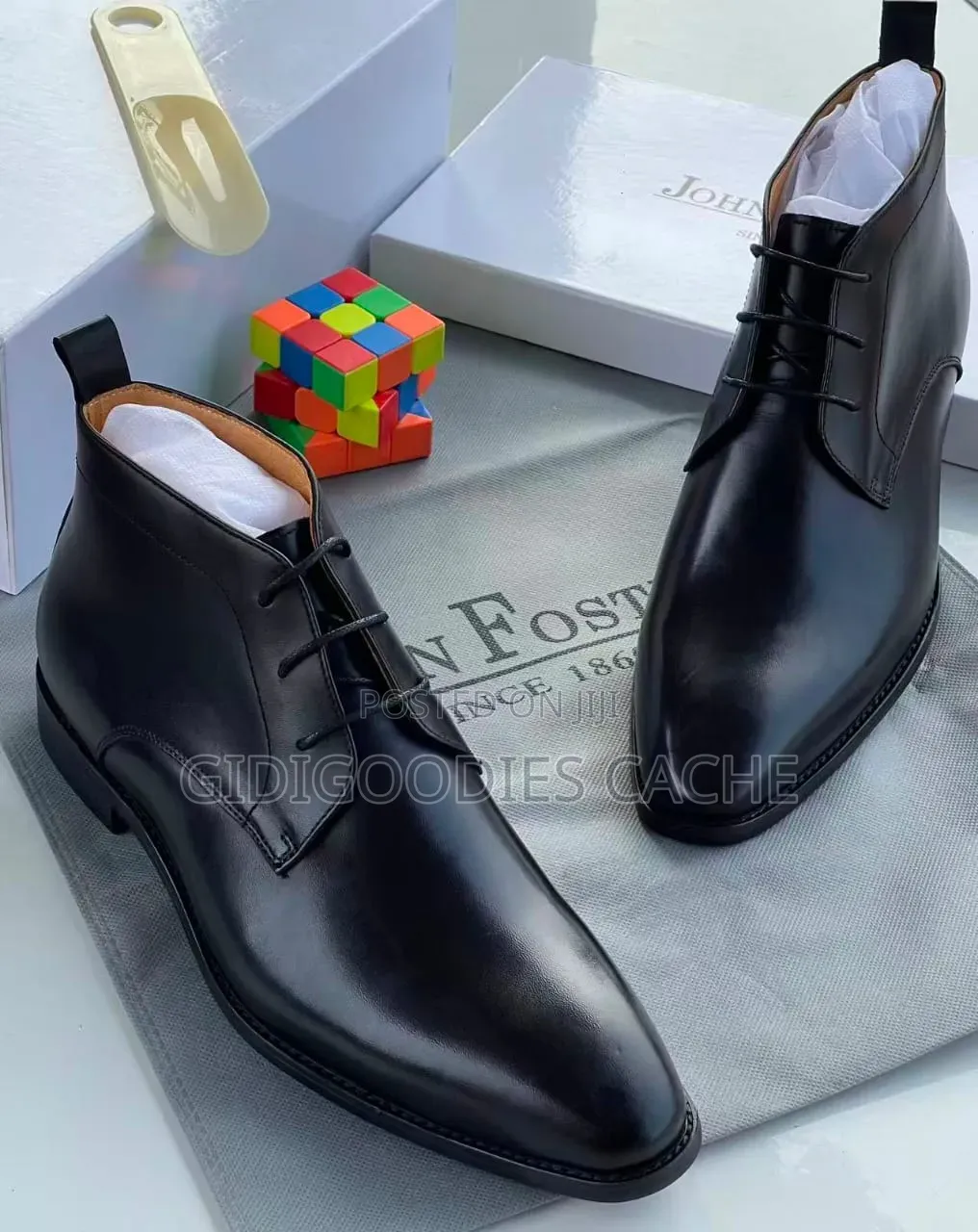 John Foster Formal Ankle Shoes Black/Brown Size 40-46