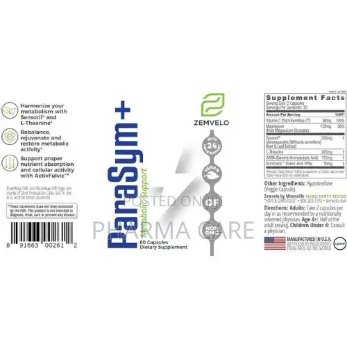 ParaSym+60 Caps Aids Metabolic Activity- Assists Healthy Sleeping
