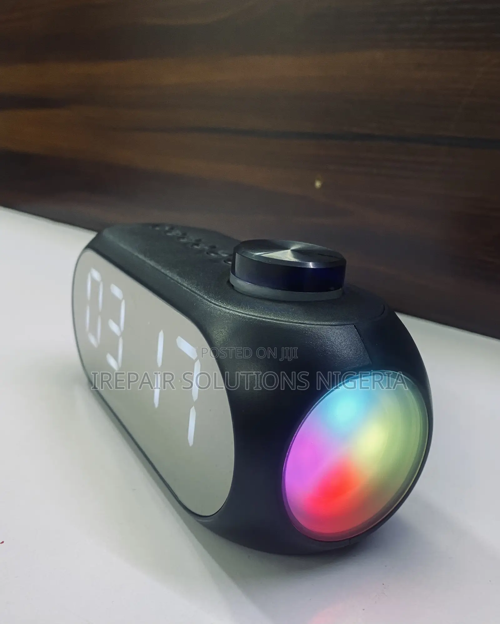 Smart RGB Bedside Table Speaker (Digital Clock + Alarm + FM Radio)