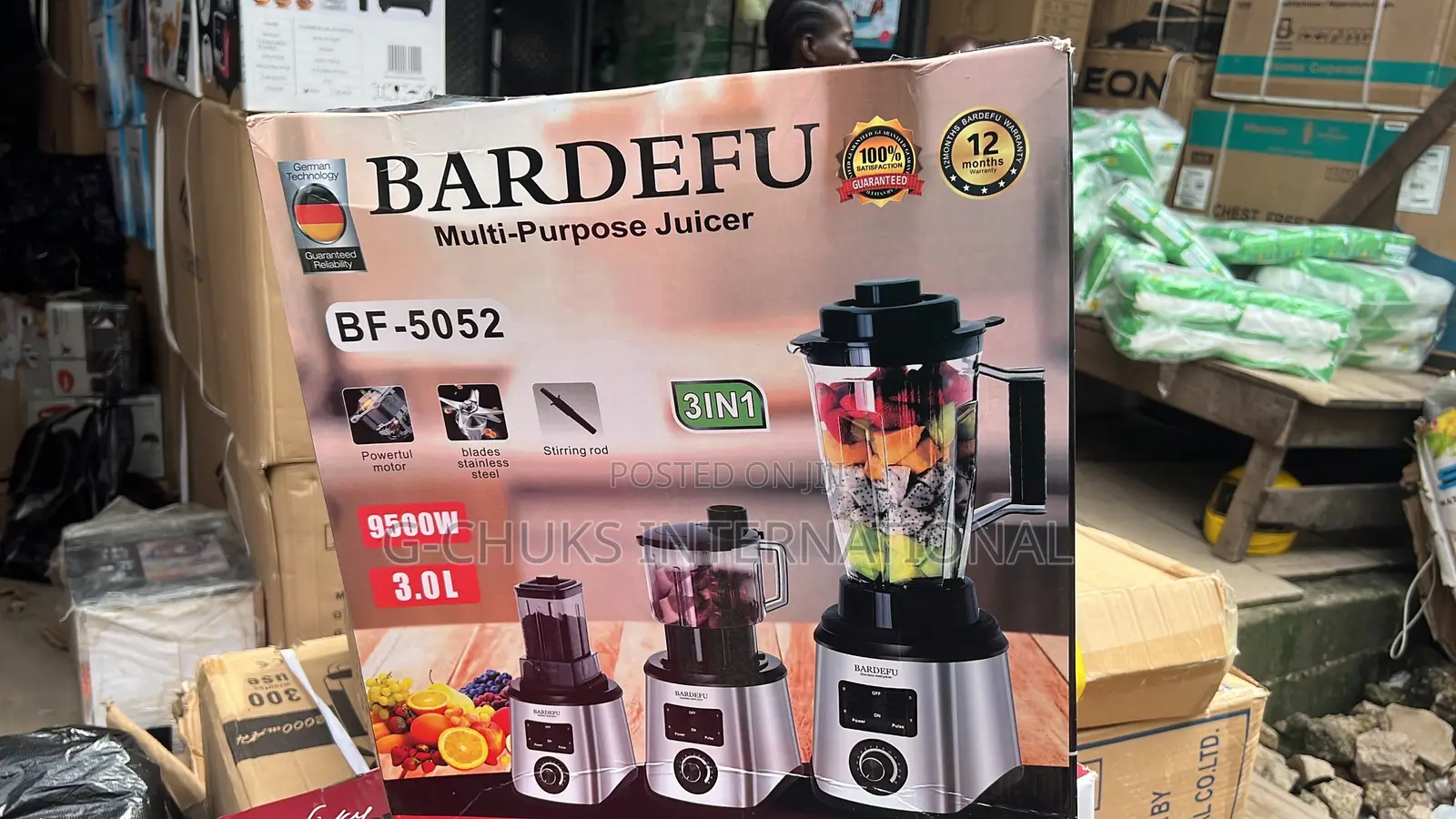 BARDEFU 3 in 1 Multipurpose Blender Set 9500W