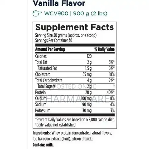 Grass-Fed Whey Protein Vanilla 2lbs 900g - 30 Servings