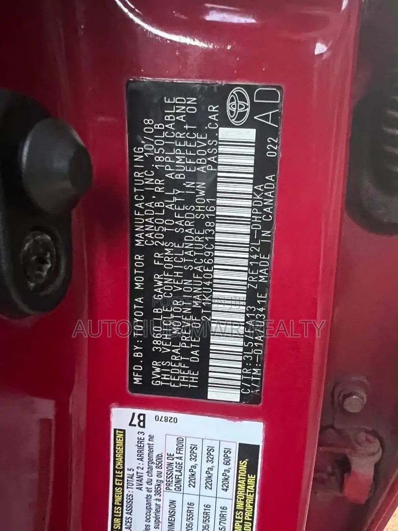 Toyota Matrix 2009 Red