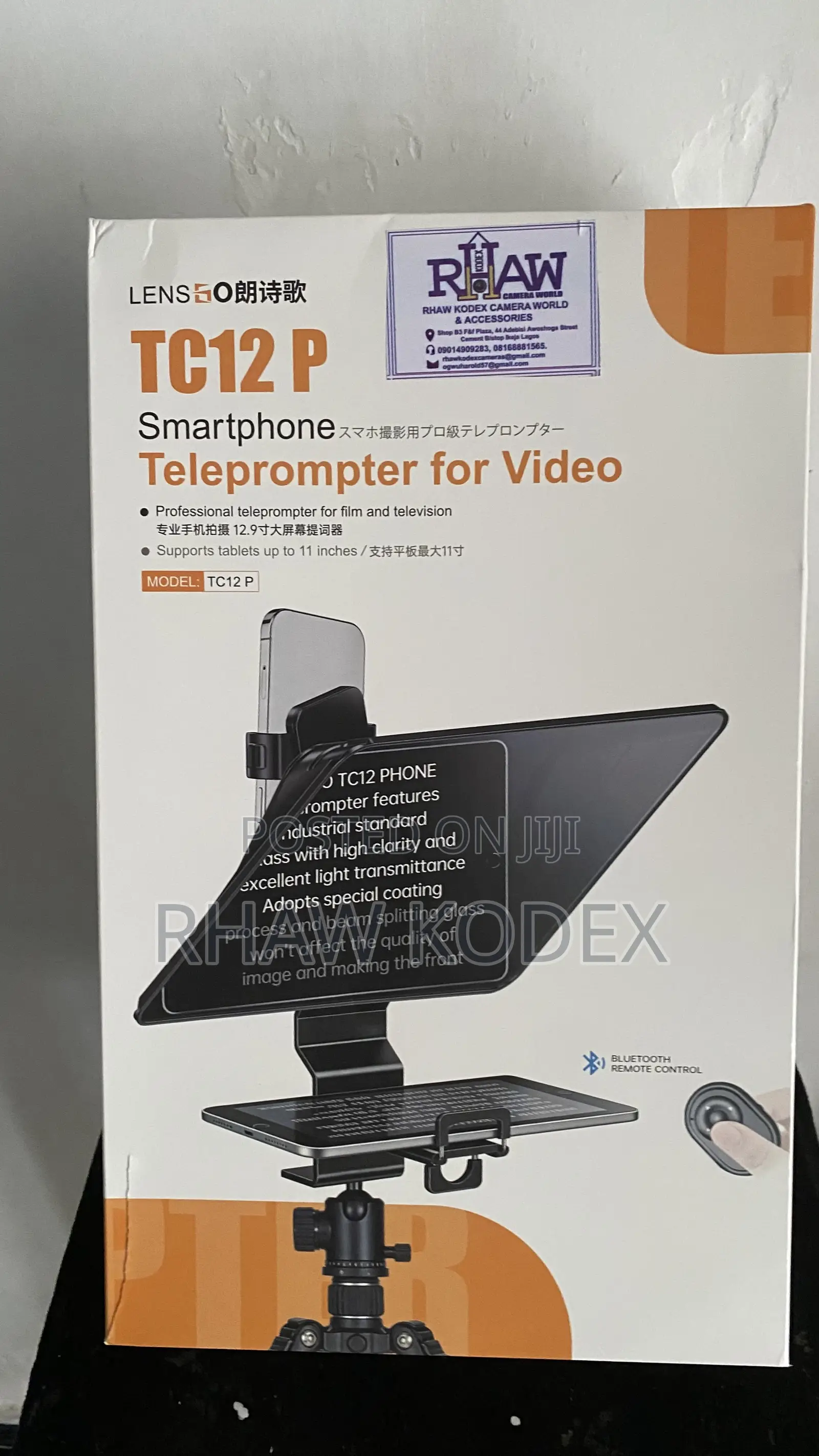 LENSGO TC12P 12.9" Teleprompter With Remote Control Smartphone/Tablet