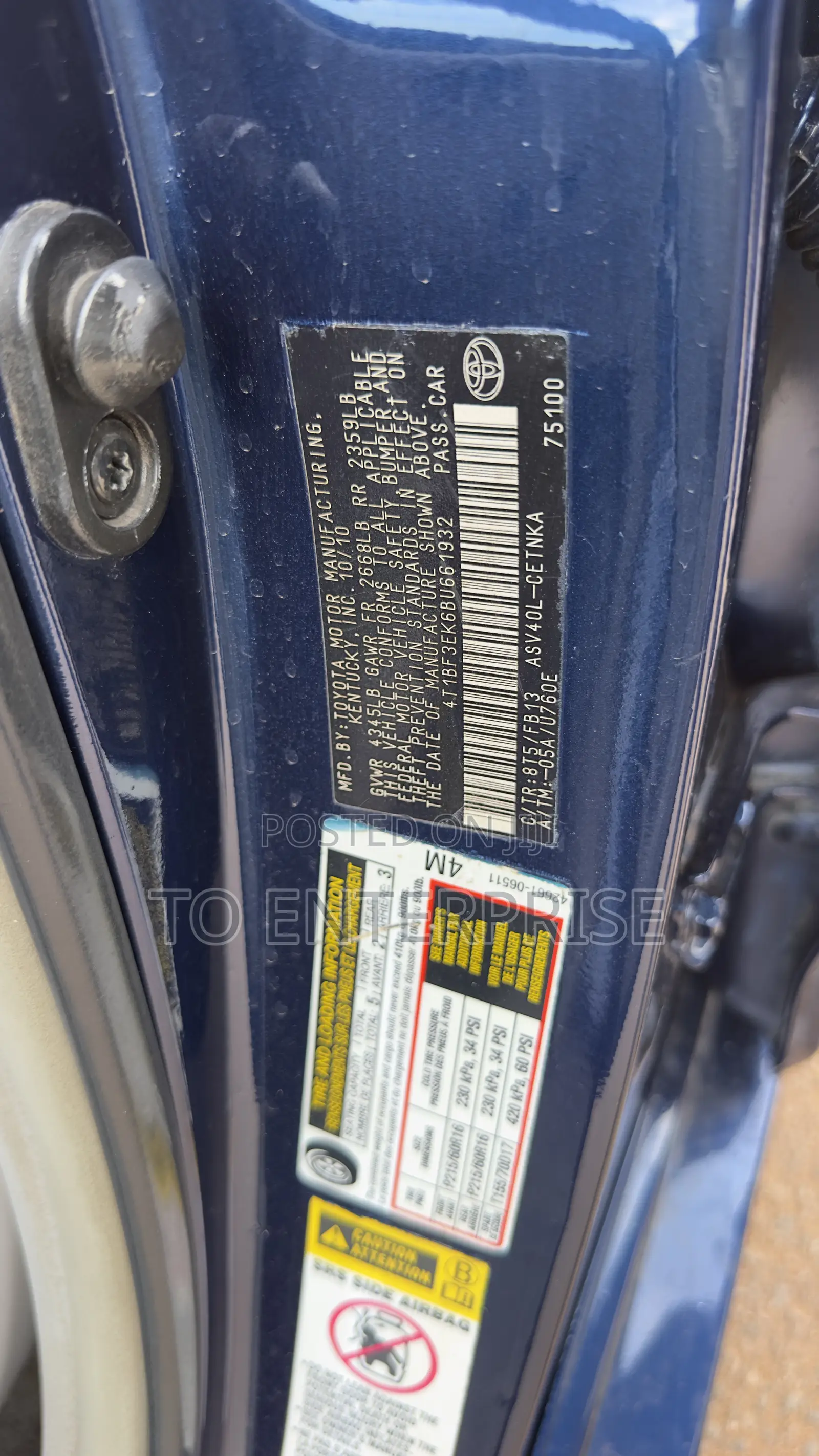 Toyota Camry 2011 Blue