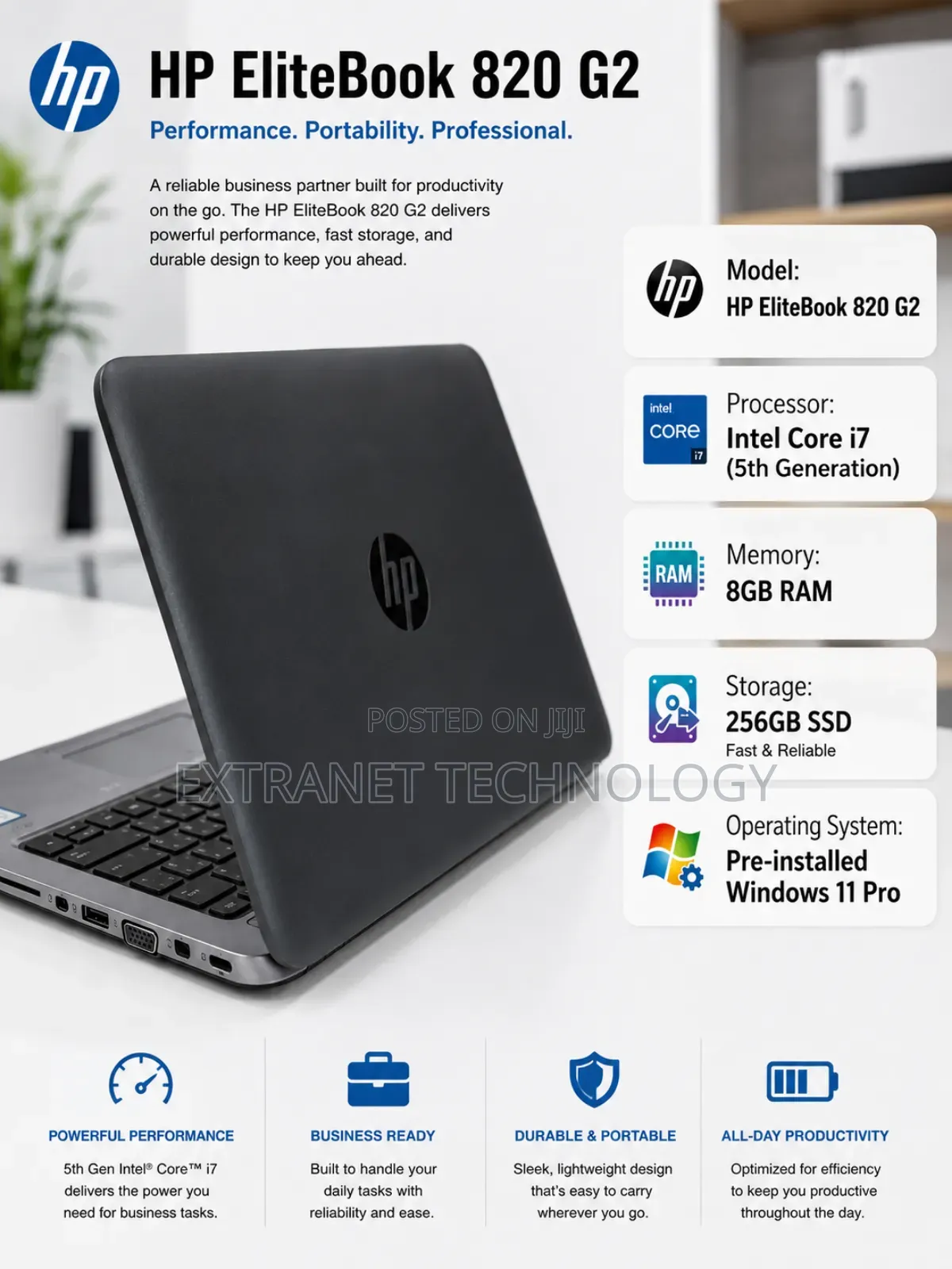 Laptop HP EliteBook 820 G2 8GB Intel Core i7 SSD 256GB