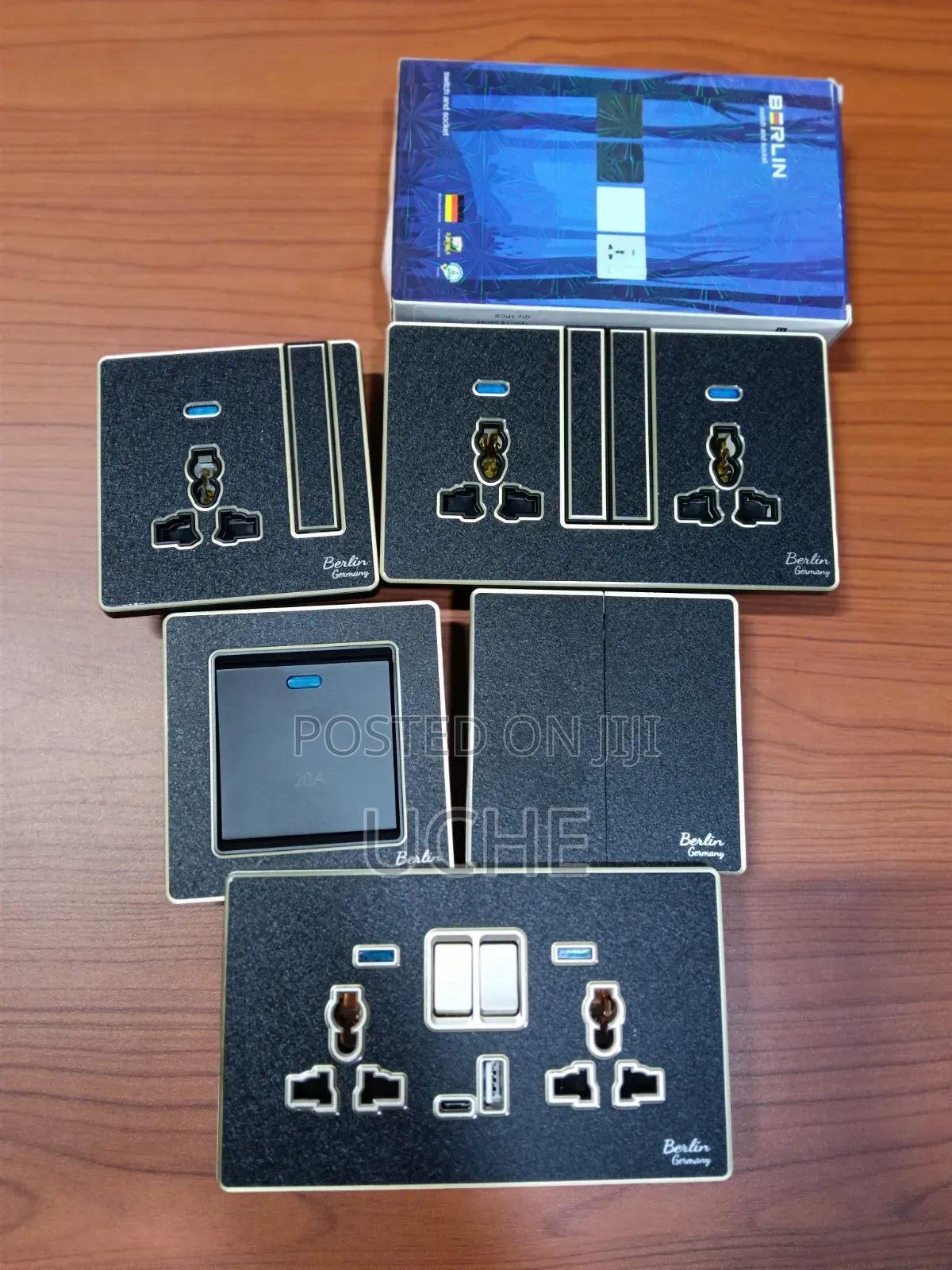 Berlin Sand Black Acrylic Socket and Switches
