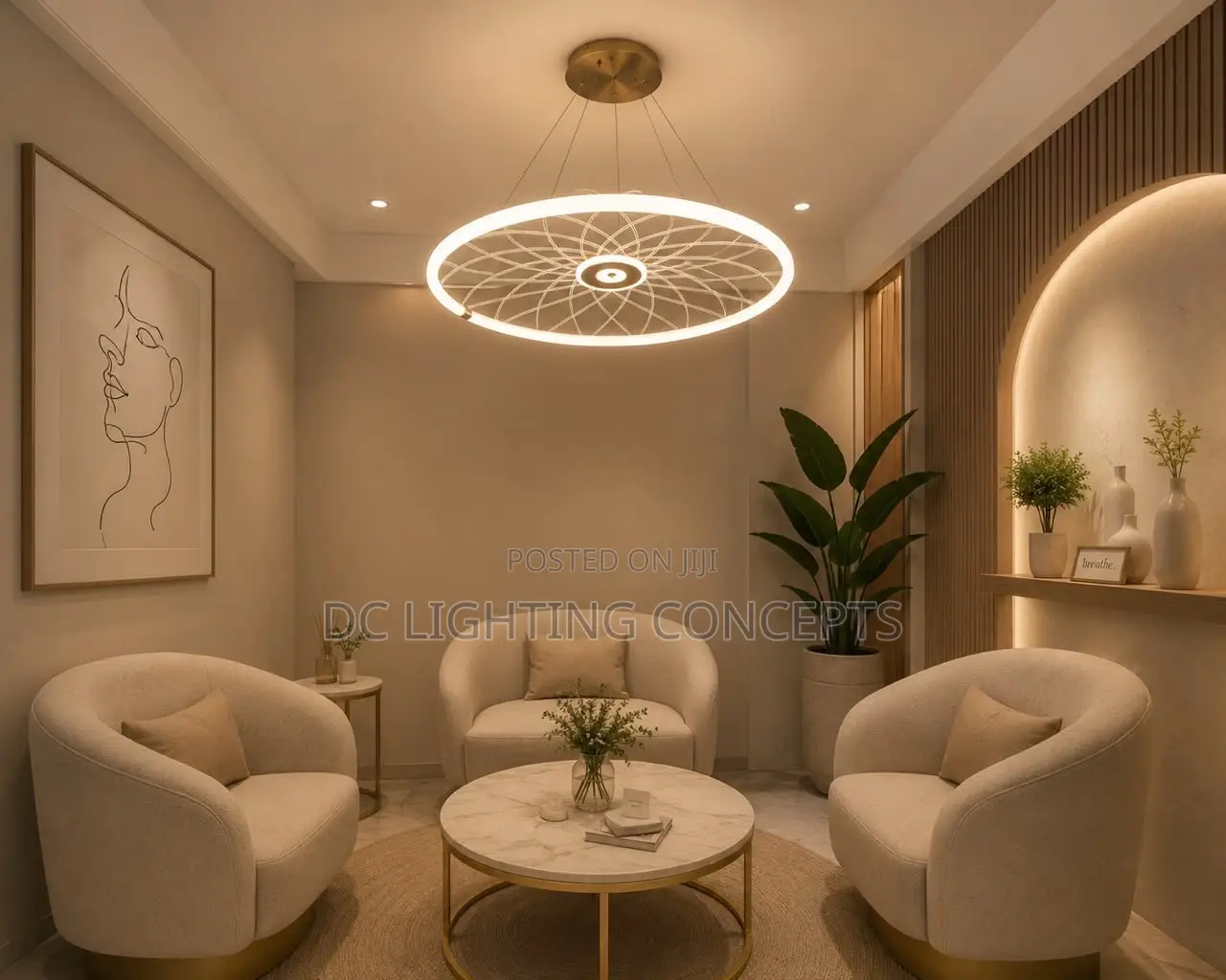 Modern Antique Natural Acrylic Pendant Chandelier for Living Room.