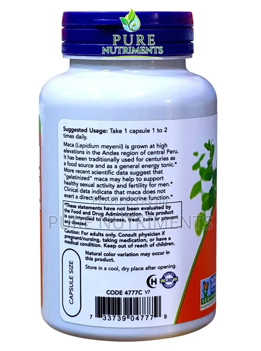 NOW Raw Maca 750mg 90 Veg Caps_Reproductive Health Fertility & Support