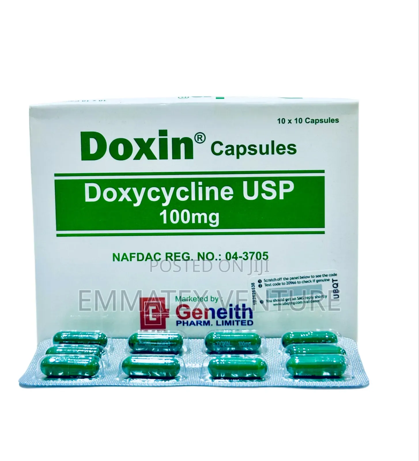 Doxin Capsule 100mg (Doxycycline) X100