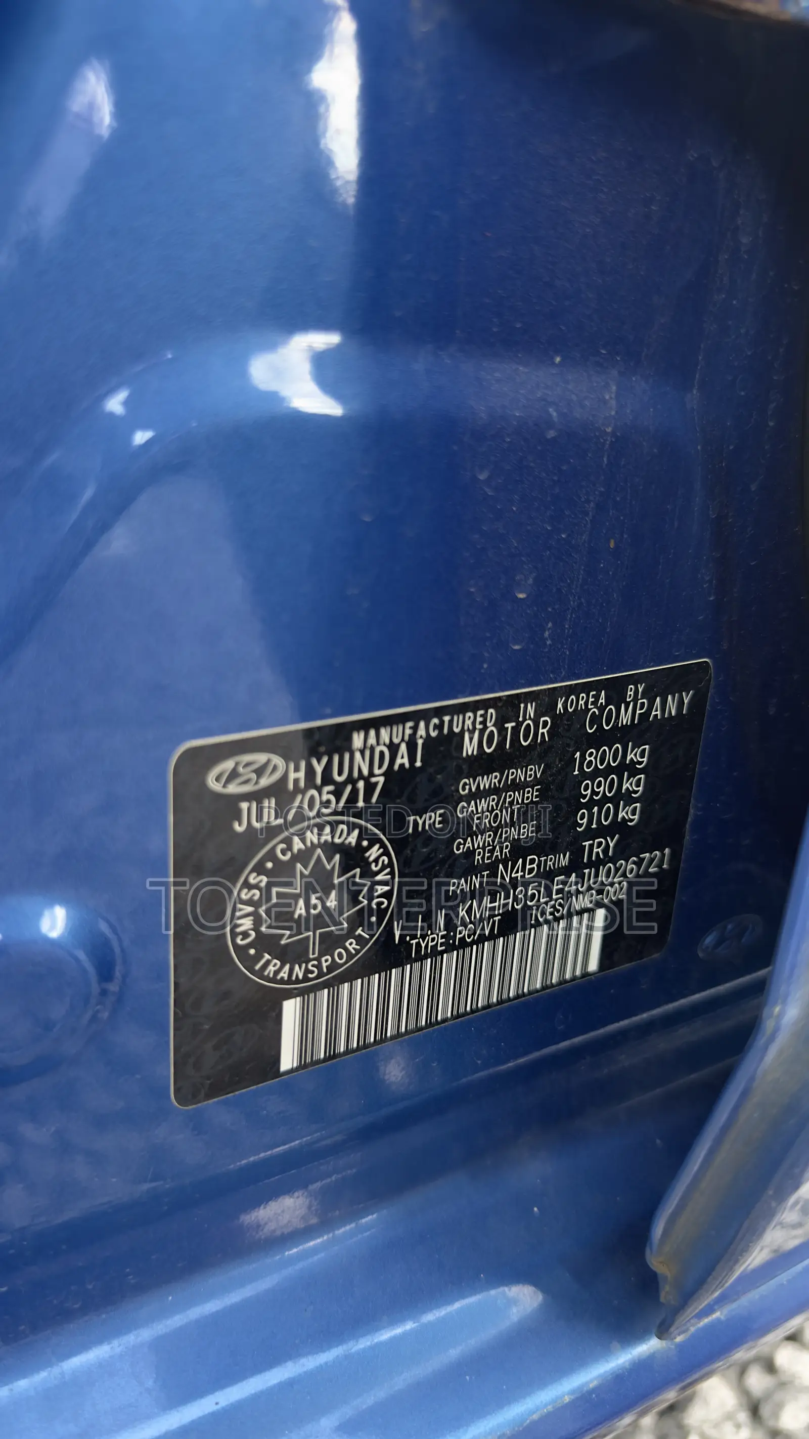 Hyundai Elantra 2017 Blue