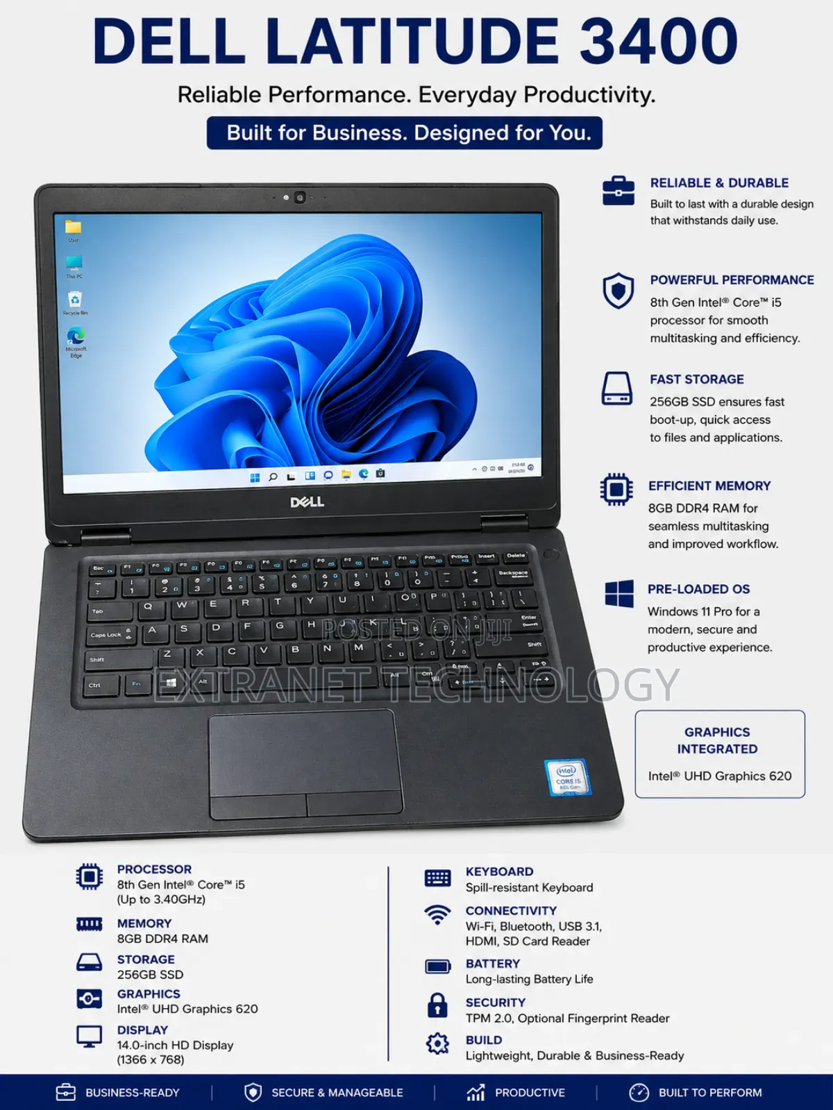Laptop Dell Latitude 3400 8GB Intel Core i5 SSD 256GB