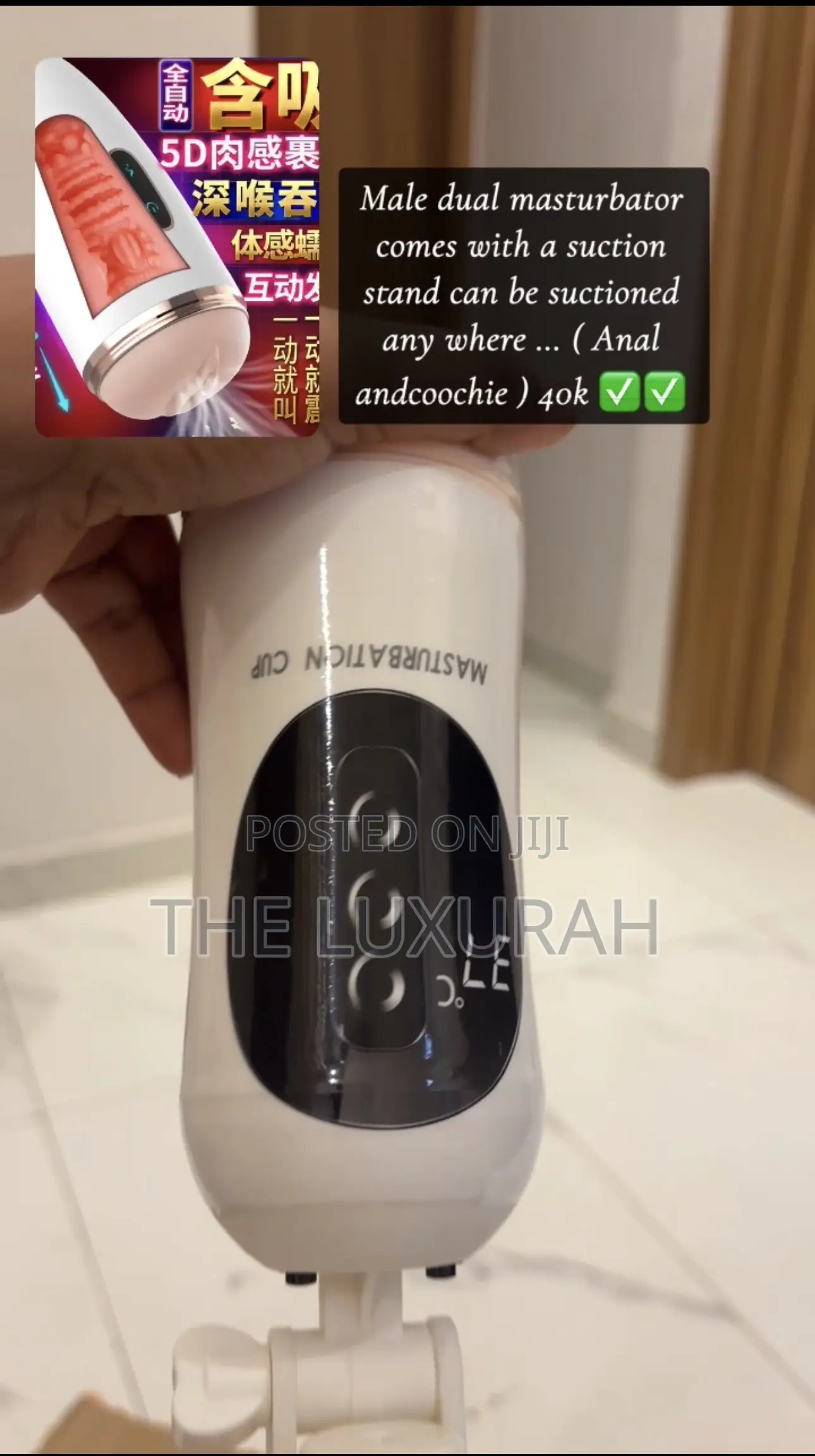 Manual Male Masturbation Cup Dual Entryplus Suction Base Stand