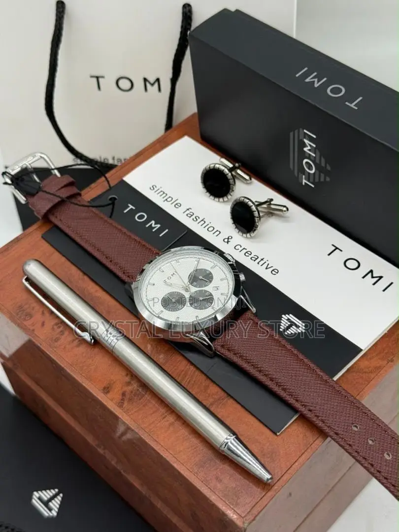 Tomi Quality Men Genuine Leather Wristwatch